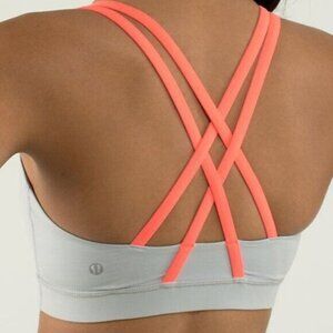 lululemon athletica Women's Gray and Pink Sports Bra